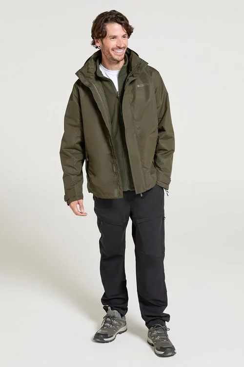 Mountain Warehouse Mens Fell II 3 in 1 Jacket - Dark Khaki