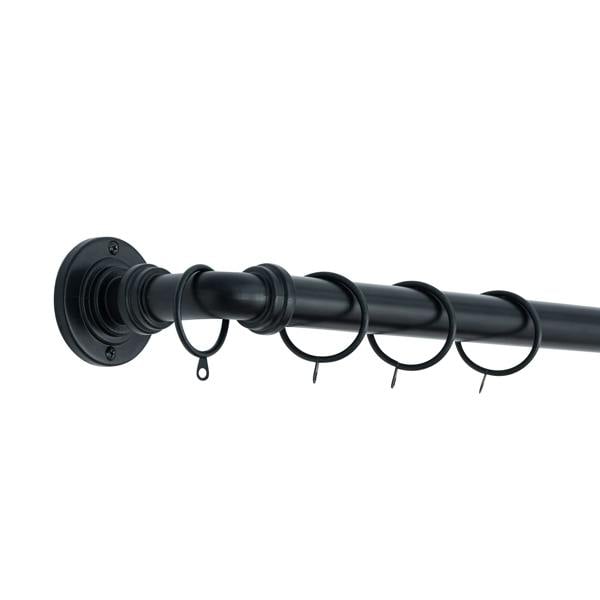 A.Unique Home Room Darkening Metal Extendable Curtain Pole with Rings and Fittings, In a Variety of Colours and Sizes (25/28mm)