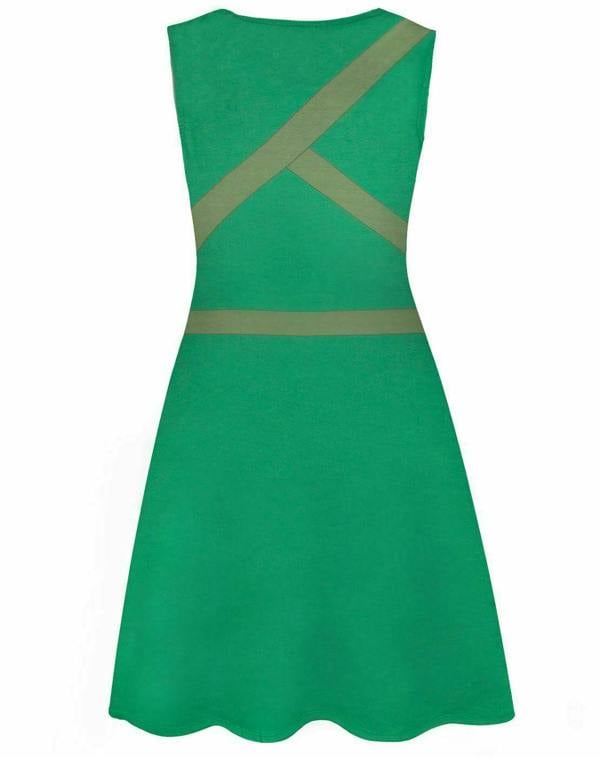 Nintendo Womens Green Link Sleeveless Skater Dress