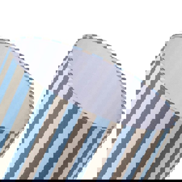 Amparo Blue and Oatmeal Linen Striped Drum Lampshade with Fabric Inner Image 5