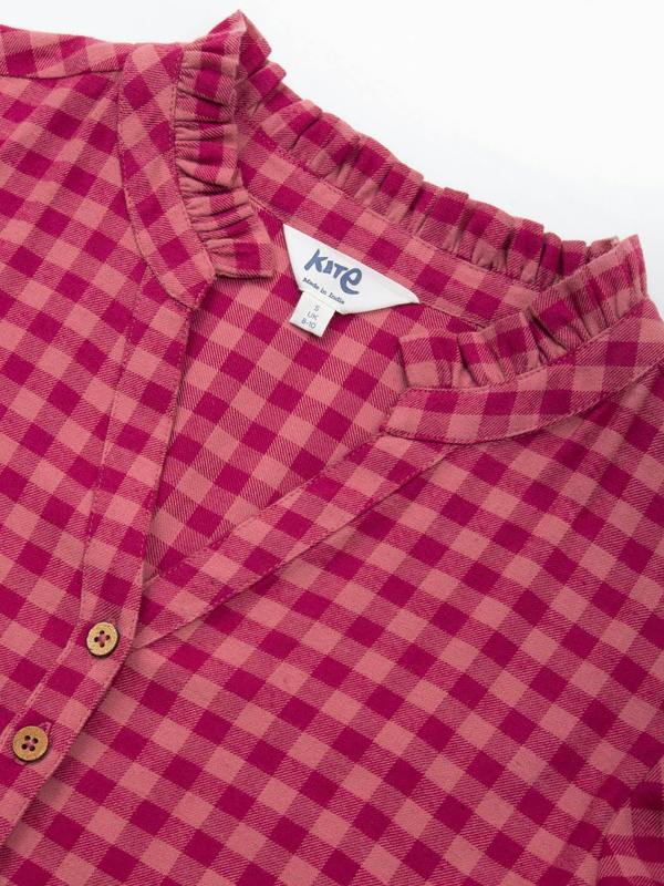 Kite Womens Organic Damson Check Worgret Flannel Dress