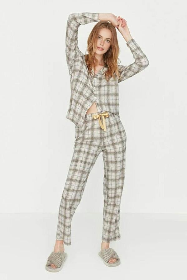 WOVCOR 2-Piece 100% Cotton Argyle Knit Pajama Set