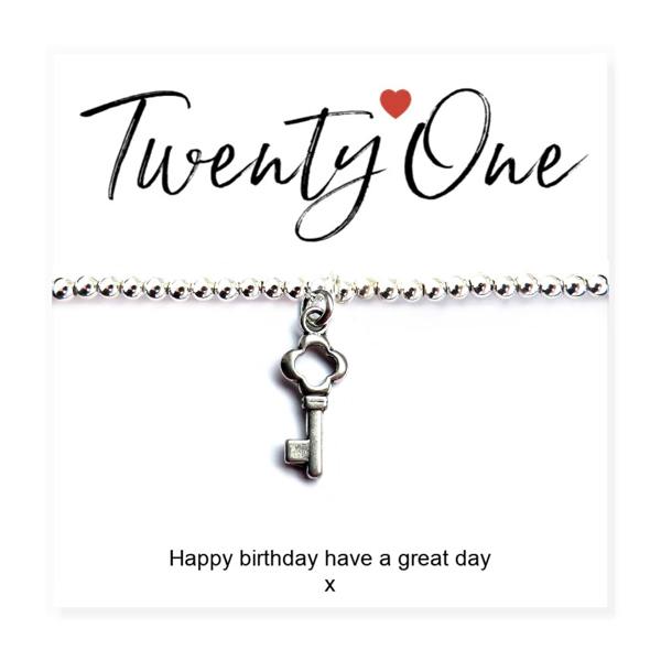 Aye Do Gifts 21st Birthday Stretch Beaded Bracelet & Card
