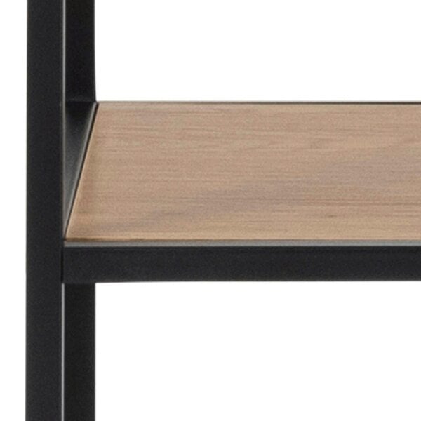 Wyld Haus El Paso Asymmetrical Black Bookcase 4 Wild Oak Effect Shelves