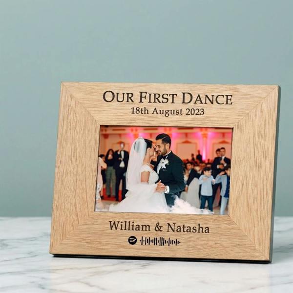 Personalised 'Our First Dance' Photo Frame with Scannable Spotify Code