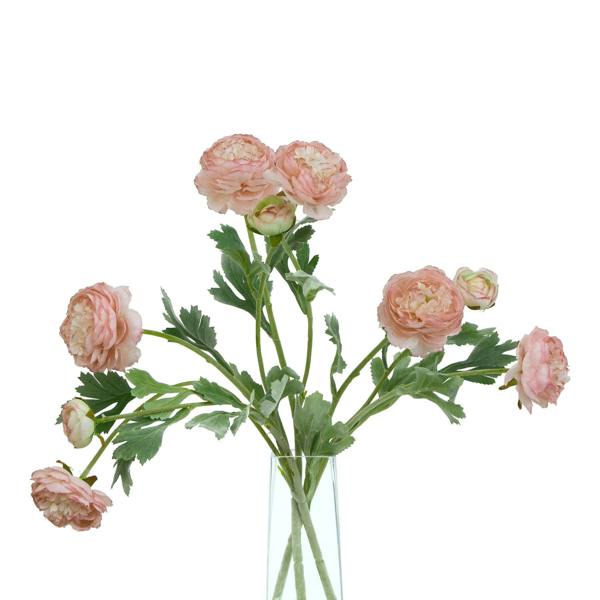 Wyld Haus Set of 3 Artificial Flowers Pink Ranunculus Stem