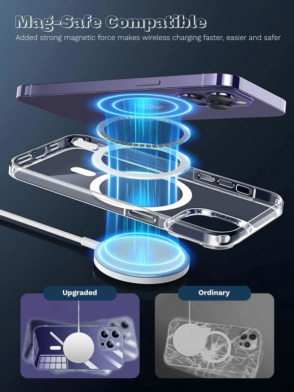 ULTRICS Magnetic Case for iPhone 14 Series, MagSafe Compatible Clear Shockproof Phone Cover