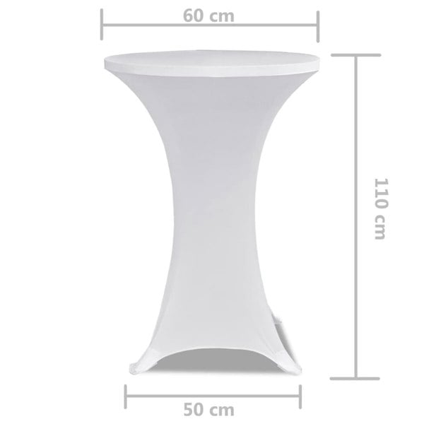 Berkfield Standing Table Cover �_�”�_ 60cm White Stretch 2 pcs