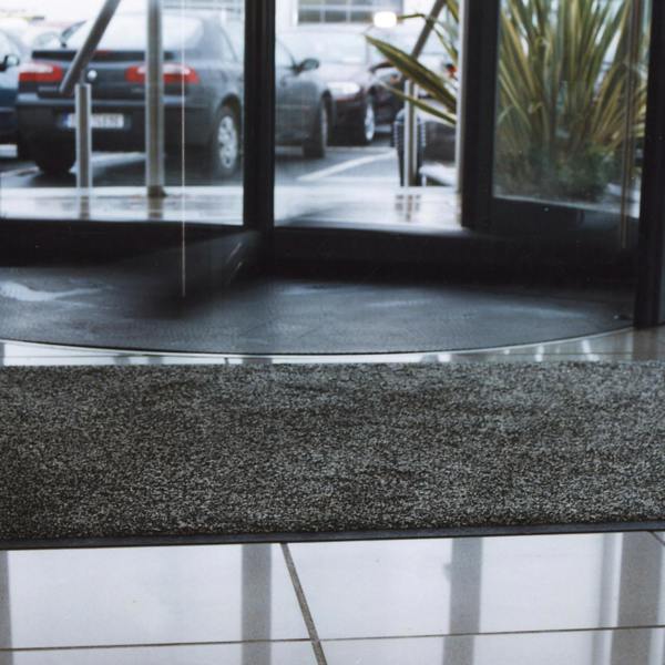 Ultralux Indoor Scraper Door Mat – Anti-Slip Vinyl Backed Dirt Trapper Entrance Mat – Grey – Multiple Sizes