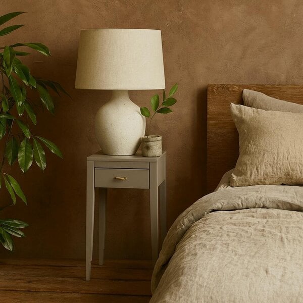 Wyld Haus Olinda Mist Grey Wood Grain 1 Drawer Bedside Table