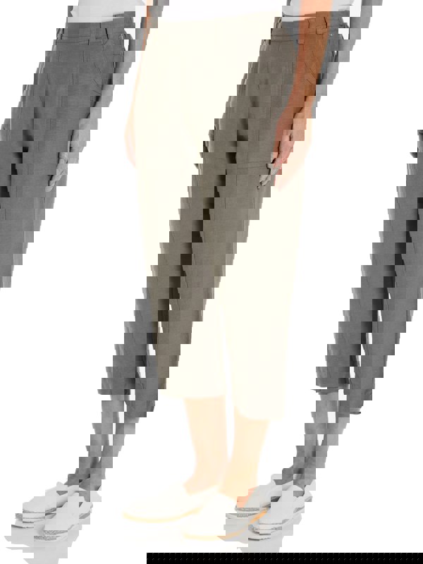 PennyPlain Linen Blend Cropped Trousers - Sage