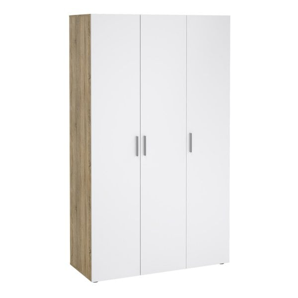 Furniture To Go Pepe Wardrobe with 3 doors in Oak with White High Gloss