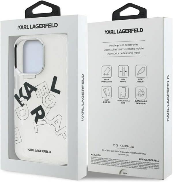 Karl Lagerfeld IML Sketched Graphic Case for iPhone 16 Pro 6.3" Clear - KLHCP16LHMLGFCH