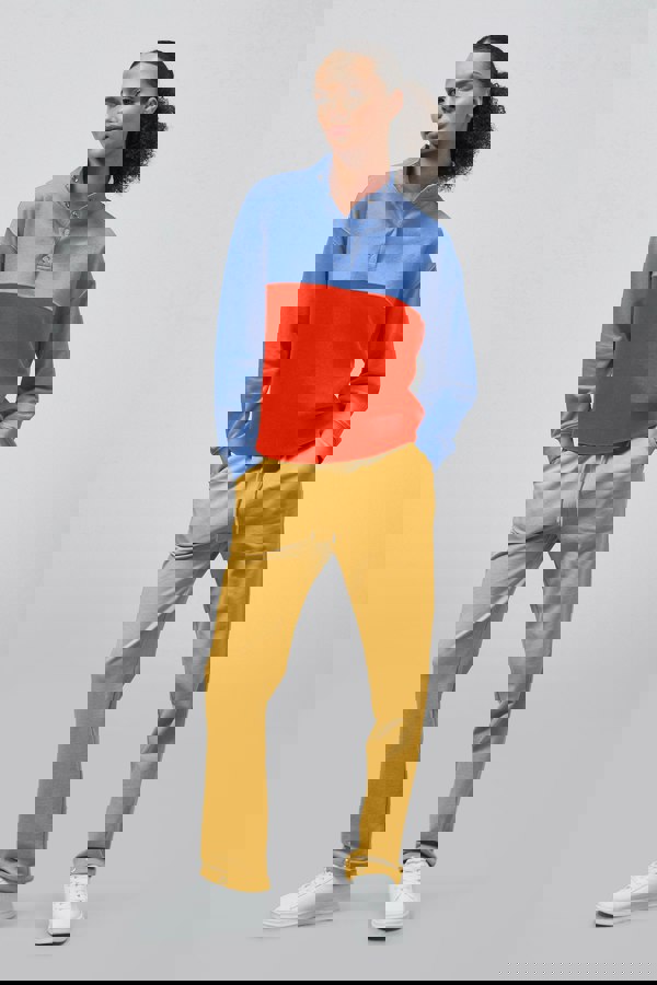 ENORSIA Colour Block LS High Neck Sweatshirt