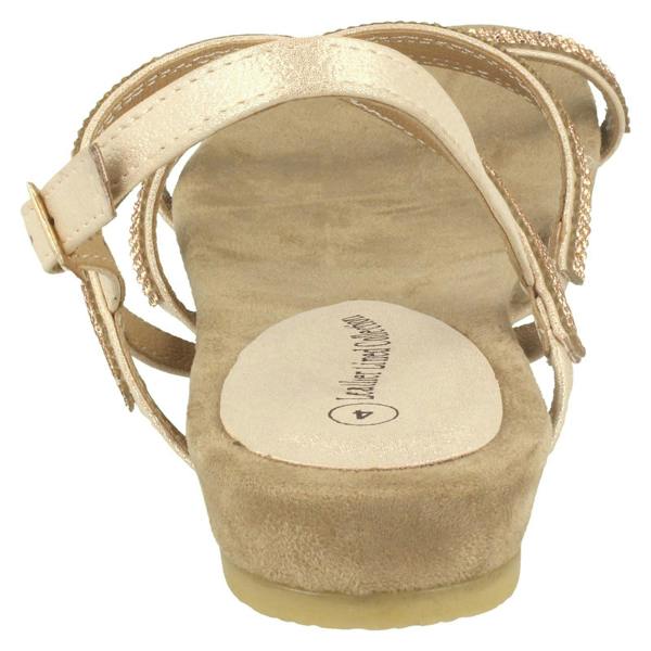 Leather Collection Ladies Leather Collection Diamante Slingback Sandals