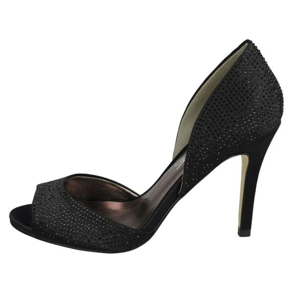 Anne Michelle Ladies Anne Michelle Diamante Peep Toe High Heels