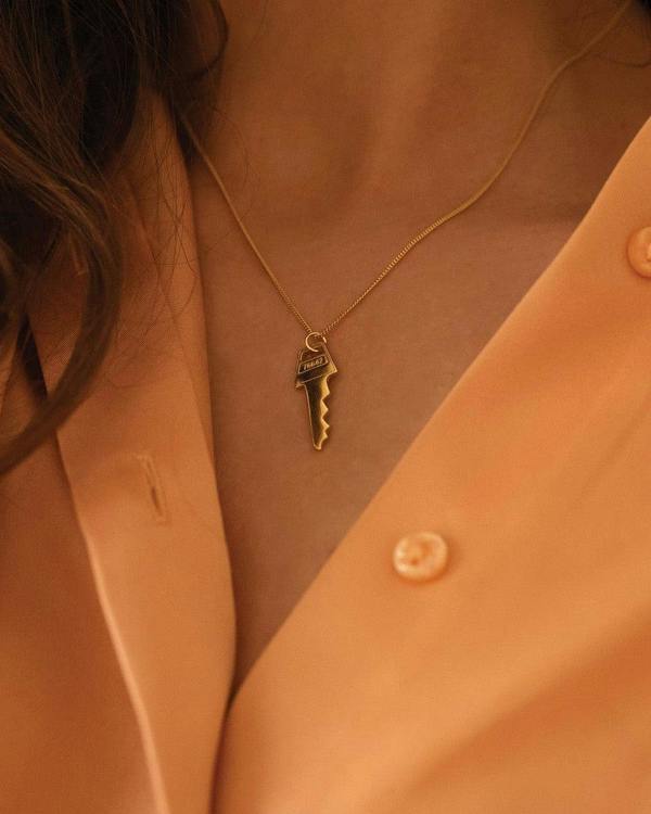 14K Gold Key Necklace - Necklaces - Elk & Bloom