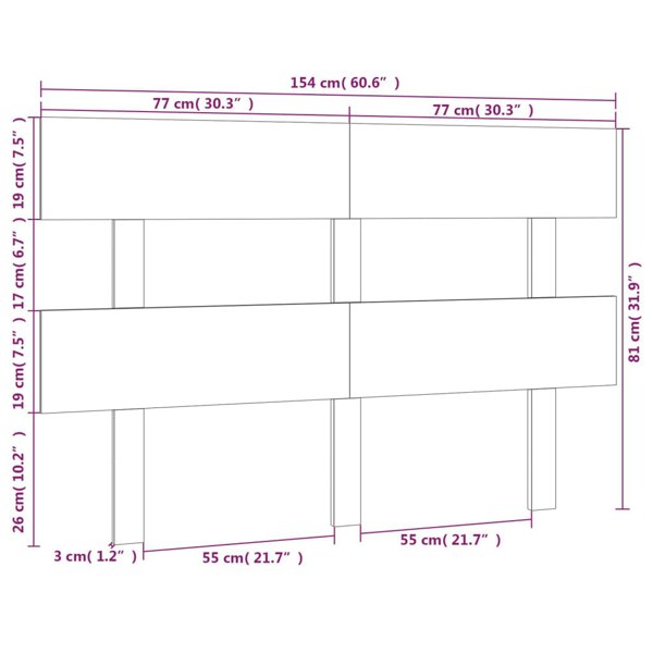 Berkfield Bed Headboard Honey Brown 154x3x81 cm Solid Wood Pine