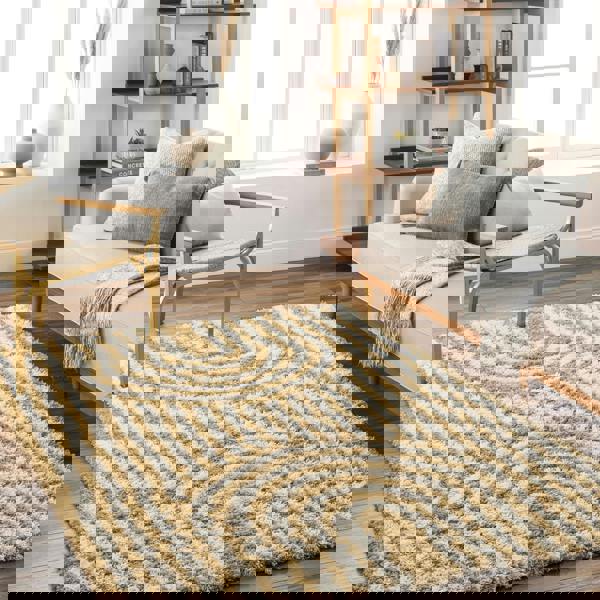 Livabliss Urban Shag-Modern Camel Ivory Brown Cream Soft Plush Pile Rug