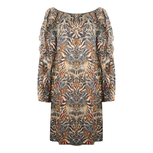 Inoa Golden Eagle Brown Long Sleeve Silk Flamenco Dress