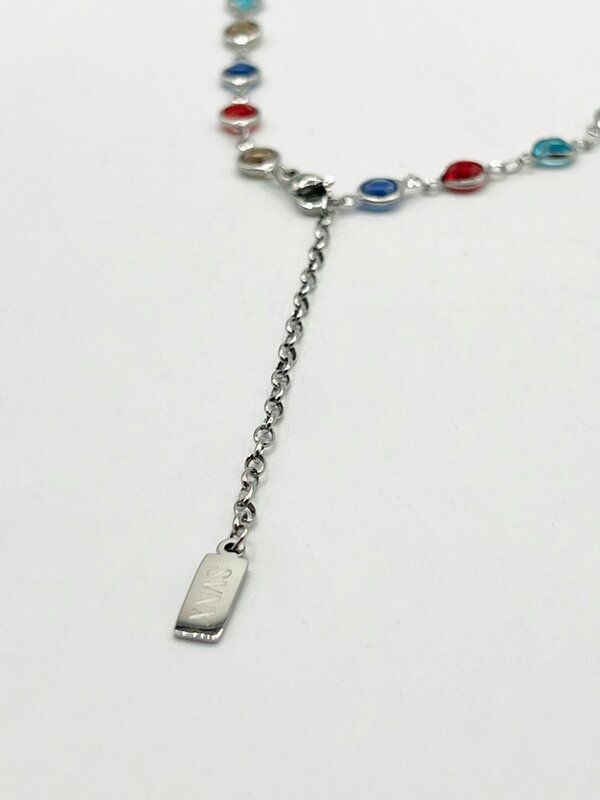 SVNX Round Crystal Necklace and Bracelet Set in Multi - Gift Boxed