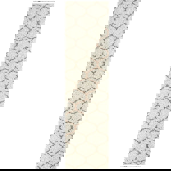 Trellis Design Thick Shaggy Area Rugs Ivory Beige