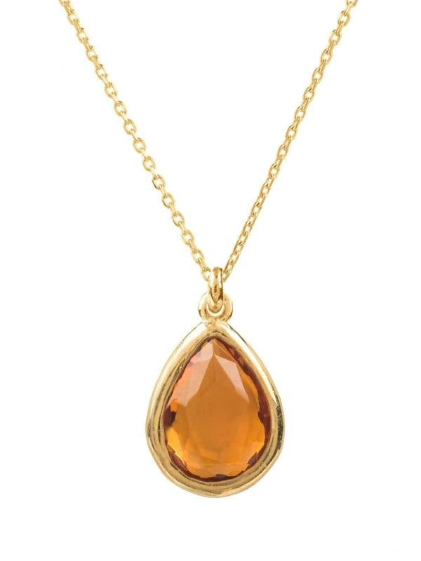 Pisa Mini Teardrop Necklace Gold Citrine - LATELITA Necklaces