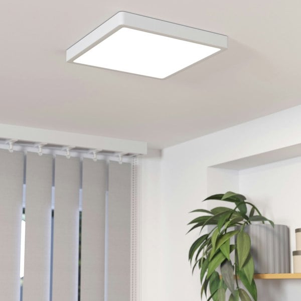 EGLO Fueva 6 Ultra-Slim White Square LED Ceiling Light WBS