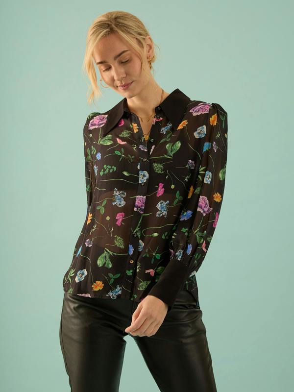 Rose & Nancy Flora Black Floral Print Shirt