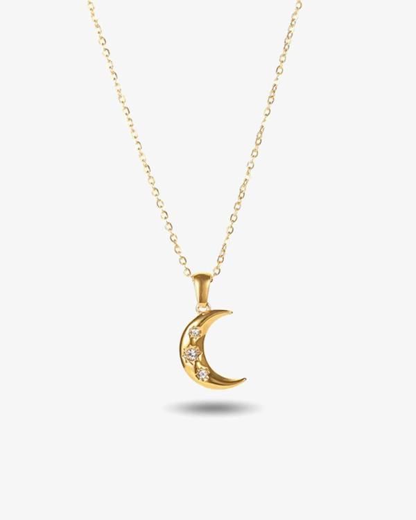 Elk & Bloom 14K Gold Moon & Star Pendant Necklace