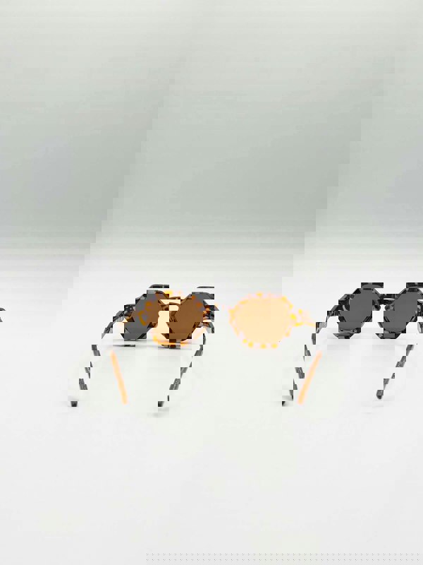 SVNX Round Hexagon Sunglasses in Tortoiseshell