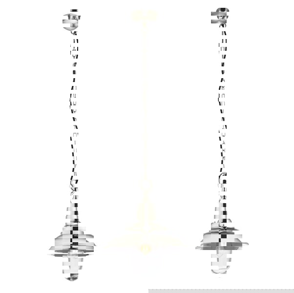 Ceiling Pendant Light Bright Nickel & Clear Glass 40W E27 Dimmable e10358 Loops