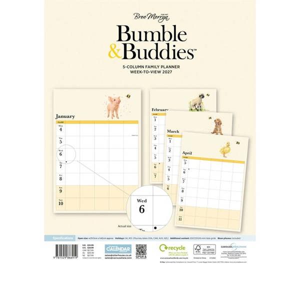Bree Merryn A3 Family Planner 2027, Family Planners, Week To View, Animals, Gift