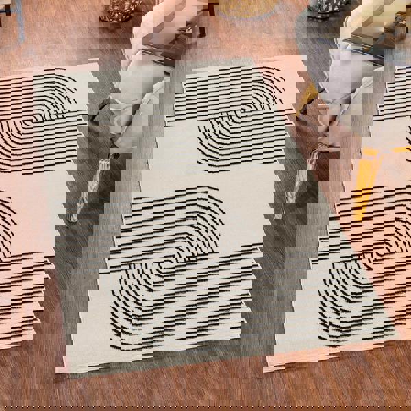 Livabliss Pisa-Modern Off-White Black Graphic Rug