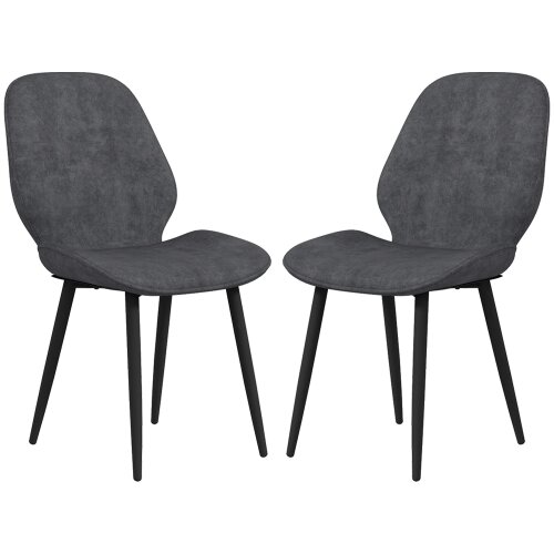 Wyld Haus Lelori Velvet Grey Dining Chairs Set Of 2 With Metal Legs