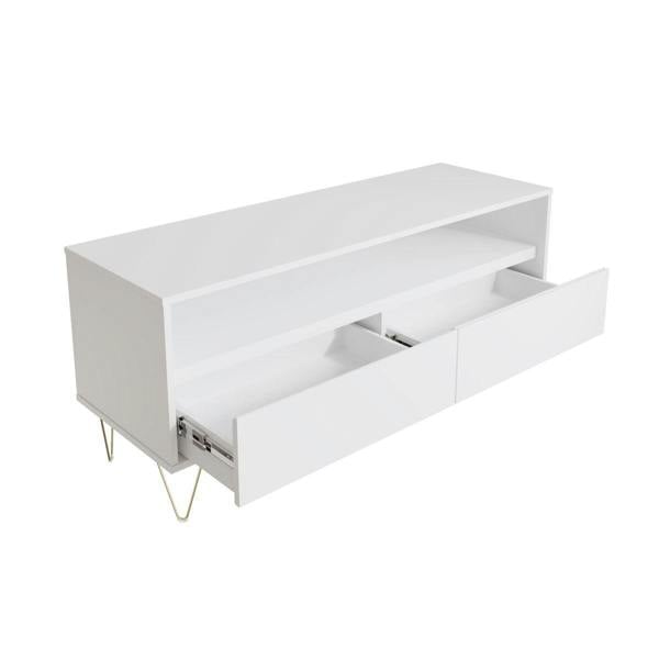 Timber Art Design TV Cabinet with 2 Drawers White