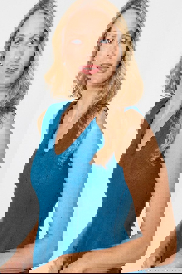 Teal | Faux Suede Knee Length Skater Dress
