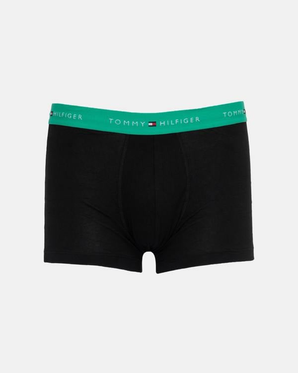 Tommy Hilfiger 7-Pack Logo Waistband Mens Trunks in Rainbow Mix turquoise