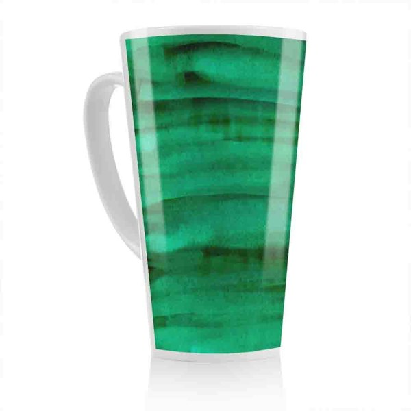 Benjamin Tate Design Green Watercolour Strokes Latte Mug