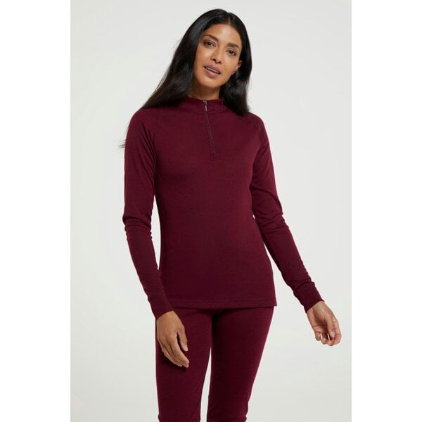 Mountain Warehouse Womens/Ladies Talus Zip Neck Long-Sleeved Thermal Top - Berry