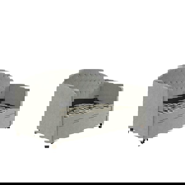 Dorel Home Aspen Daybed w Trundle Velvet Light Grey