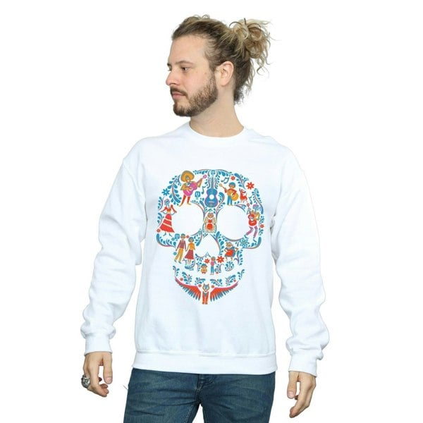 Disney Mens Coco Skull Pattern Sweatshirt - White