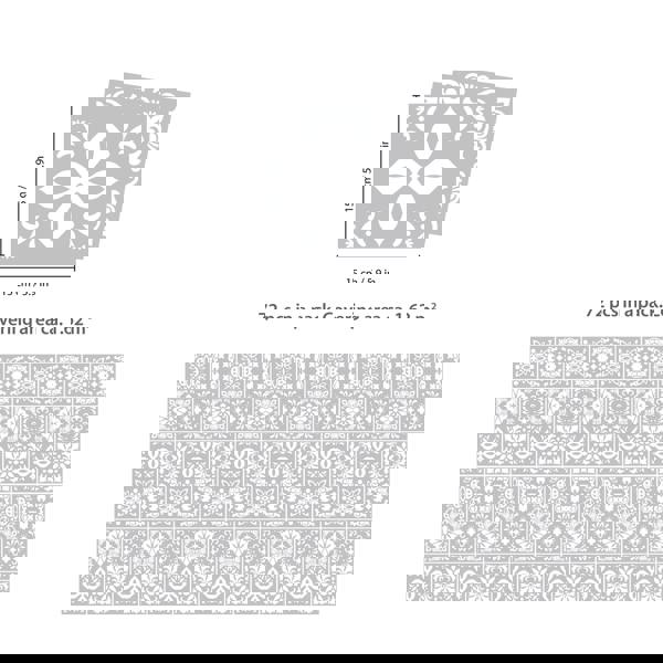 WALPLUS WT1556 - Andalu Light Grey Cement Spanish Wall Tile Sticker Set - 15 cm x 15 cm - 24 pcs