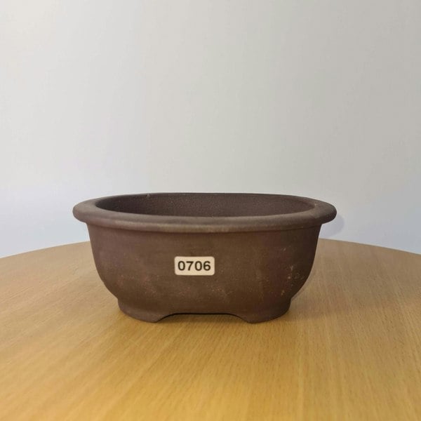 16cm Unglazed Bonsai Pot | Oval | 16cm x 13cm x 7cm | Brown - Yorkshire Bonsai