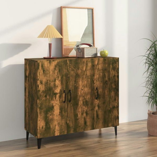 Berkfield Sideboard Smoked Oak 90x34x80 cm Engineered Wood