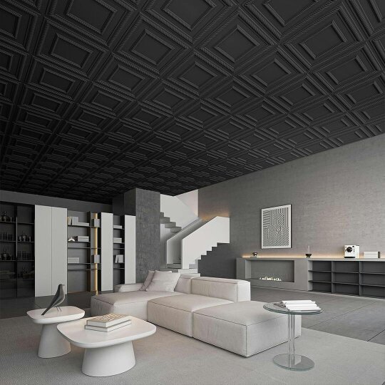 Havendro 11PCS 3D Tiles Ceiling Wall Stickers Self-Adhesive Waterproof Thick Wall Panels