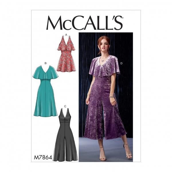 McCalls 7864 Paper Sewing Pattern – Women's Dress & Jumpsuit, Size 6-14, Easy