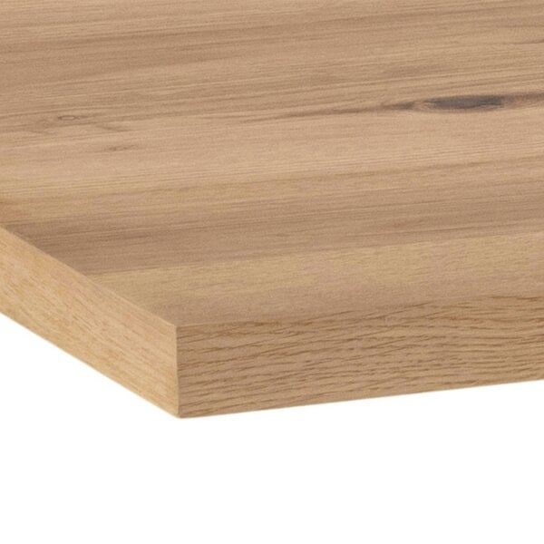 Wyld Haus Perth 220cm Natural Oak Veneer Rectangular Dining Table Industrial Black Metal Legs