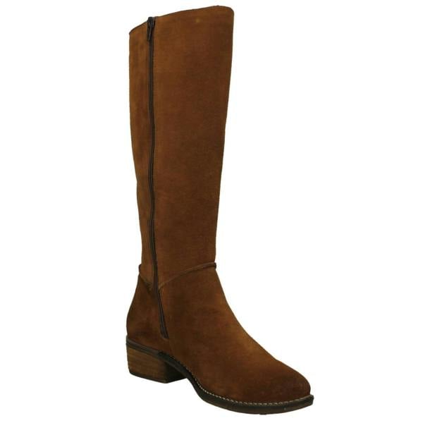 Spot On Ladies Low Cuban Heel Suede Leather High Leg Boot with Inside Zip F51230