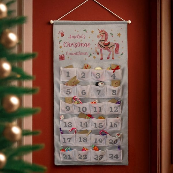 Personalised Memento Company Personalised Unicorn Christmas Advent Calendar
